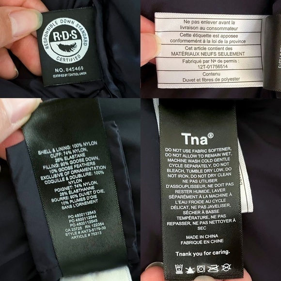 Aritzia Jacket The Super Puff Goose Down Warm Winter Hood Black Yellow XS GUC - Picture 7 of 12